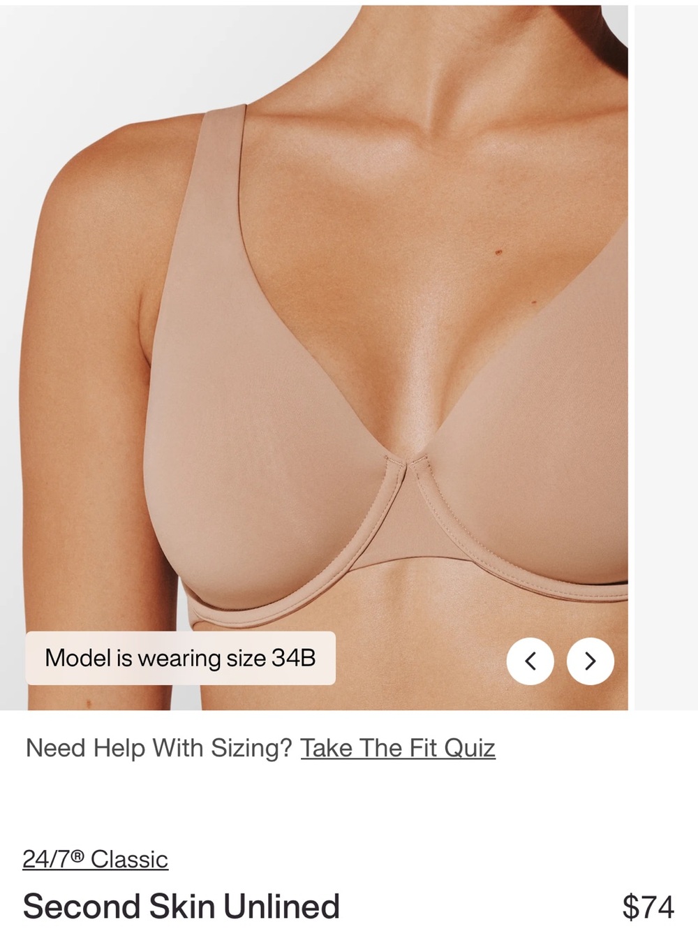 Third Love Classic Second Skin Unlined Bra, 38B